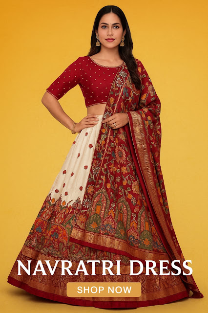 Navratri 2025 Look Designer Patola Print Lehenga Women's Navratri Outfit - Patola Print Tussar Silk Lehenga Choli with Foil Work.