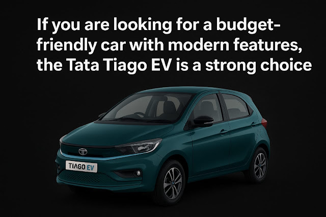 Tata Tiago EV Interior & Safety Features. Tata Tiago EV interior with premium dual-tone design, digital dashboard, spacious seating, and 4-star Global NCAP safety rating..