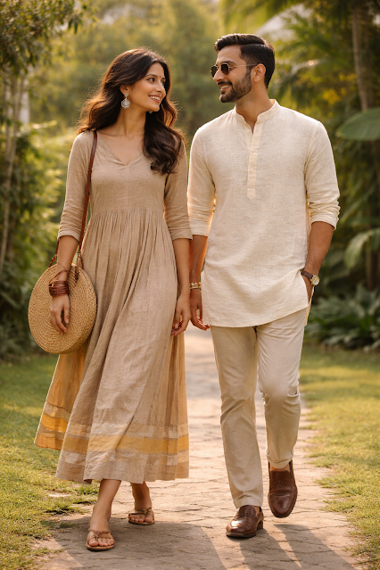 Sustainable Fashion Trends 2026 – Eco-Friendly Indian Ethnic Wear Trending sustainable fashion outfit featuring Indian ethnic wear made with eco-friendly fabrics, handloom textiles, and ethical craftsmanship.