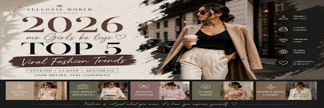 2026 Girls Fashion Trends – Top Viral Outfit Ideas for Stylish Girls Stylish girls wearing trendy 2026 fashion outfits including co-ord sets, Korean fashion, floral sarees and luxury aesthetic looks.