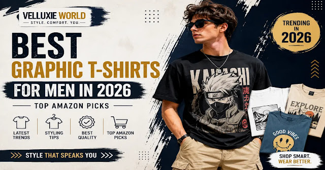 Best Graphic T-Shirts for Men in 2026 | Amazon Picks Modern banner showing the best graphic T-shirts for men in 2026 with stylish outfit ideas, fashion trends, and top Amazon picks.