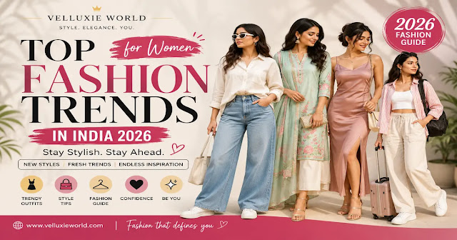 Stylish women showcasing the top fashion trends in India 2026, including co-ord sets, wide-leg jeans, linen outfits, floral dresses, and modern fashion styles